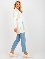 Ecru oversized cardigan s dírkami RUE PARIS