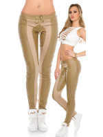 Trendy KouCla joggers in leather look & fabric app