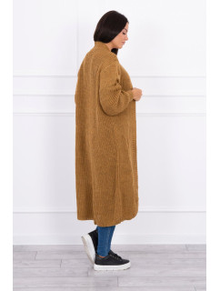 Svetr dlouhý cardigan camel