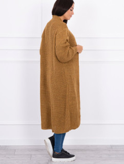 Svetr dlouhý cardigan camel