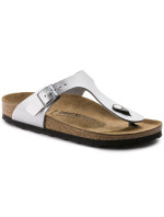 Dámské stříbrné žabky Birkenstock Gizeh Birko-Flor narrow (0043853)