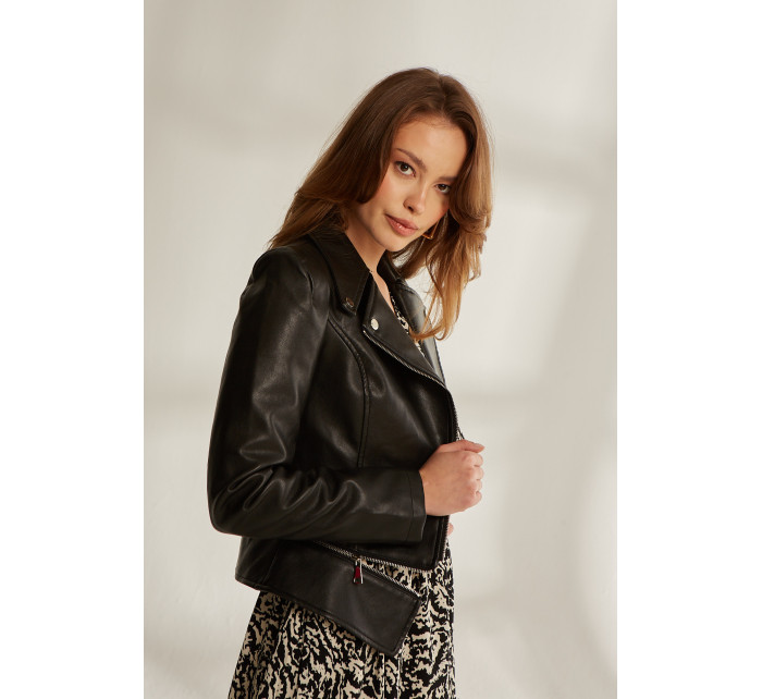 Monnari Bundy Black Imitation Leather Biker Jacket Black