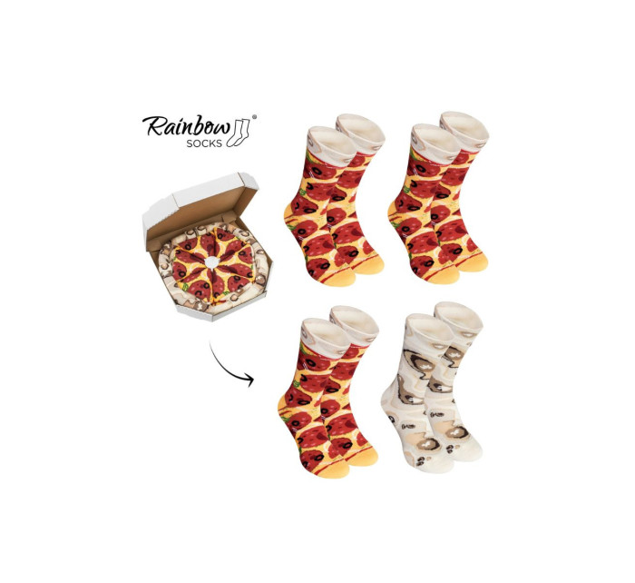 Rainbow Socks Pizza 4 páry Pepperoni