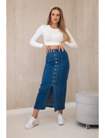 Dlouhá sukně s knoflíky model 20329985 denim - K-Fashion