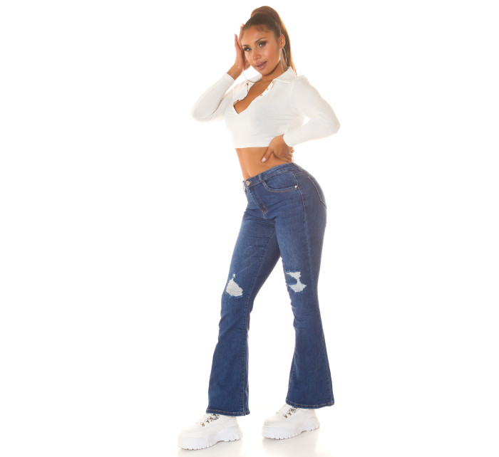 Sexy Highwaist Wide Leg Jeans in Used Look