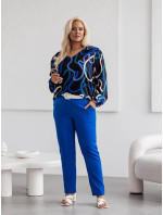 Elegantní dámské kalhoty plus size v chrpové barvě model 19761521 - Moon