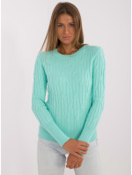 Sweter AT SW  mietowy model 20479784 - FPrice