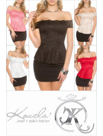 Sexy KouCla lace latina top with peplum