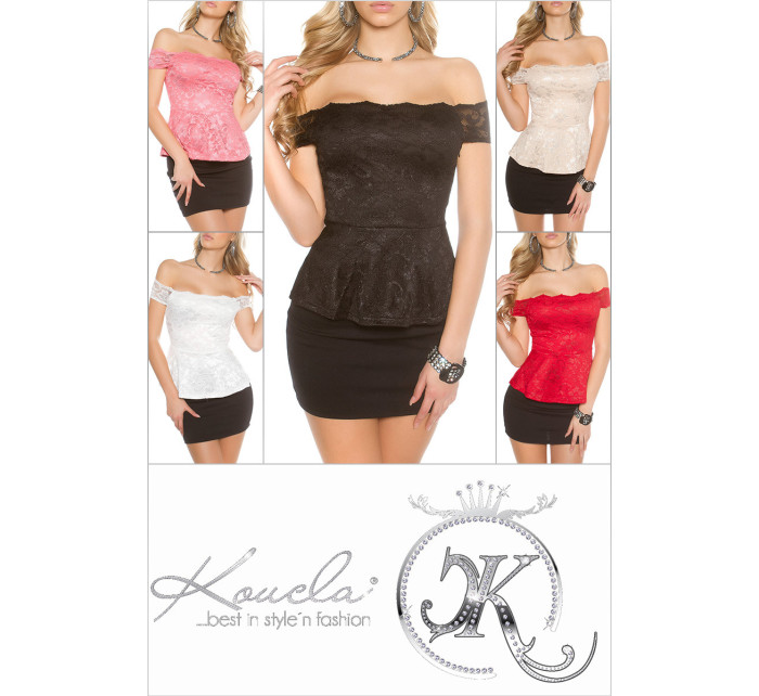 Sexy KouCla lace latina top with peplum