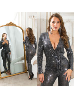 Sexy Party wrap look longsleeve jumpsuit