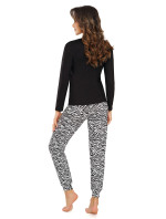 Pyžamo Zebra Long Black - Donna