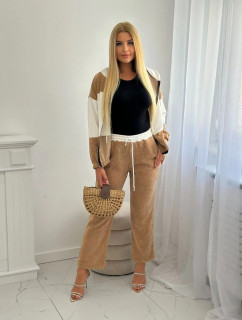 Souprava žebrovaného model 20298125 mikina + kalhoty velbloud - K-Fashion