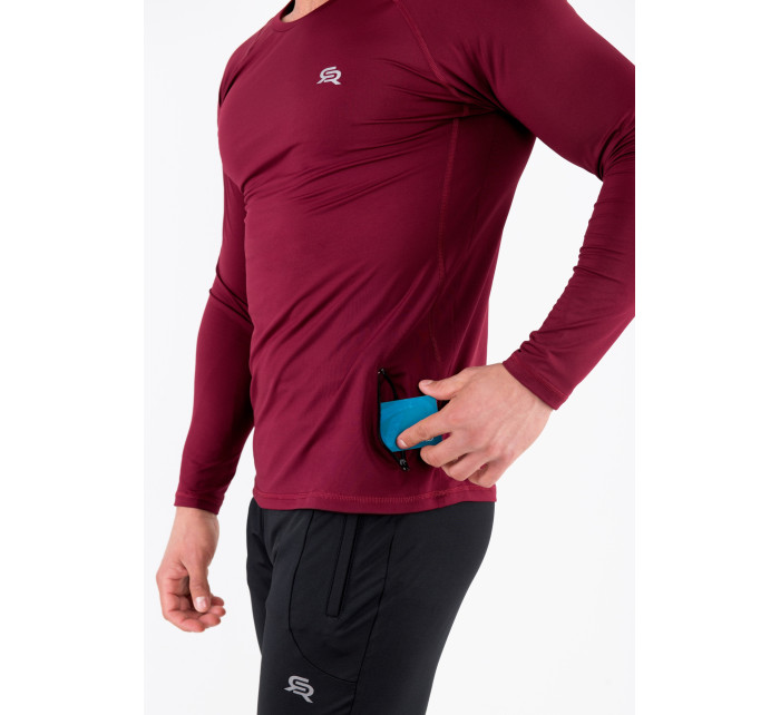 Rough Radical Tričko Vital Zip Ls Burgundy