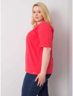 Korálové tričko z bavlny plus size