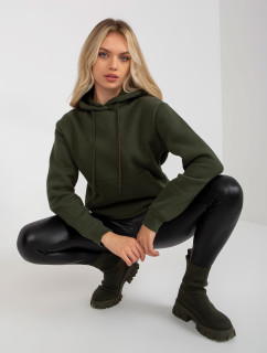 Khaki basic mikina RUE PARIS klokan pro ženy