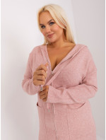 Světle růžový kardigan plus size s viskózou