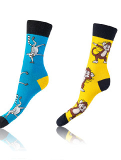 Veselé ponožky 2 páry CRAZY SOCKS 2x - BELLINDA - světle modrá