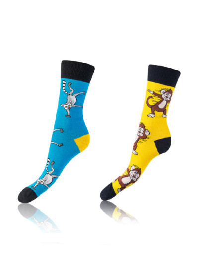 Veselé ponožky 2 páry CRAZY SOCKS 2x - BELLINDA - světle modrá