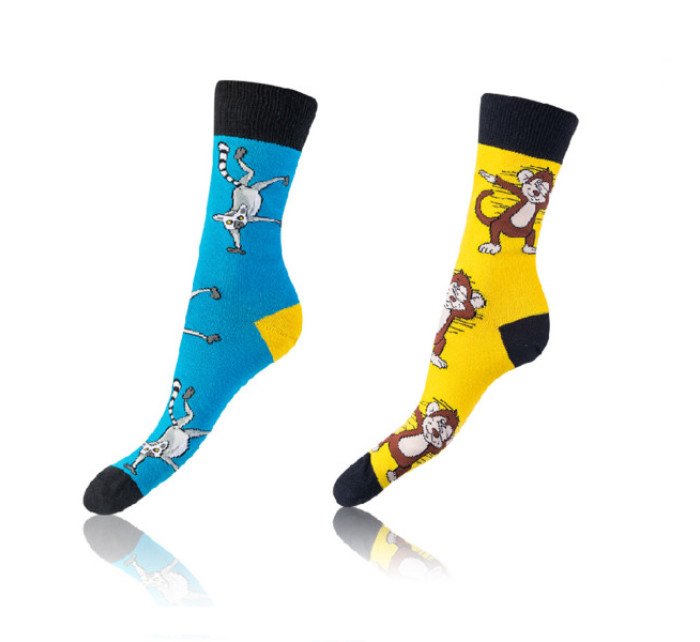 Veselé ponožky 2 páry CRAZY SOCKS 2x - BELLINDA - světle modrá