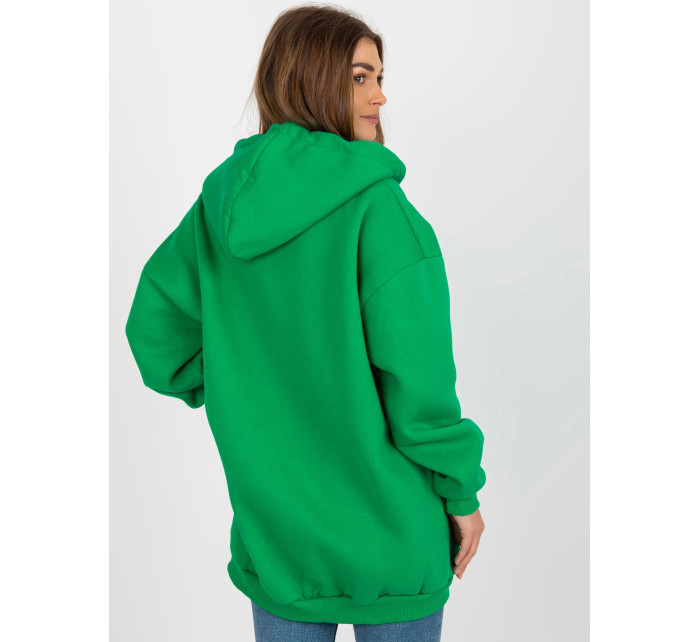 Zelená oversize basic mikina na zip