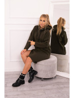 Dlouhá tunika s kapucí model 20609392 khaki - Kesi