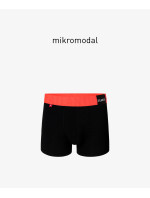 Pánské boxerky ATLANTIC PREMIUM s mikromodal - černé/oranžové