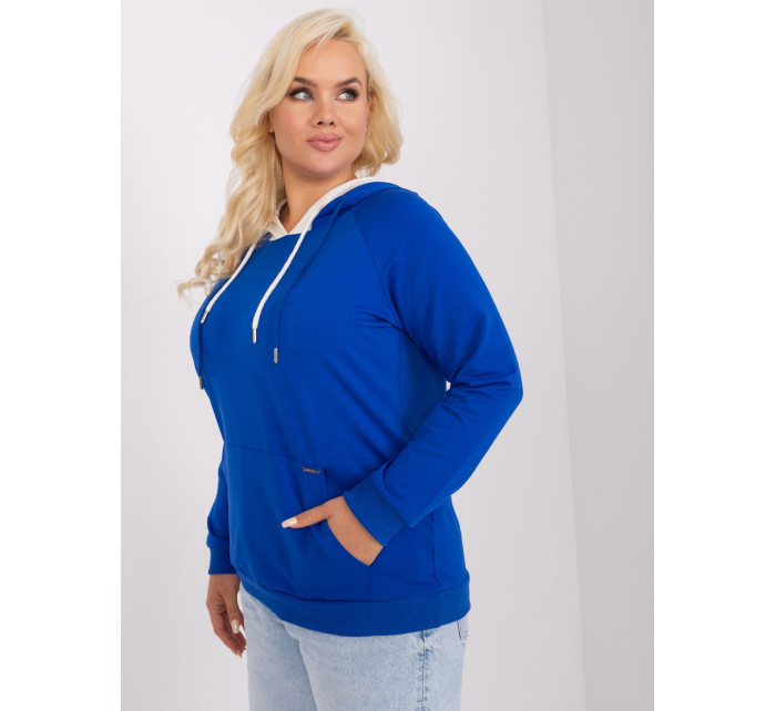 Dámská kobaltová mikina basic plus size