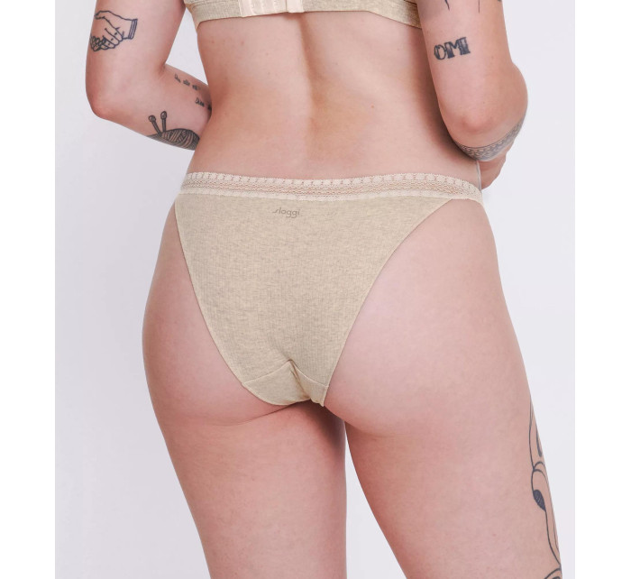 Dámská tanga GO Ribbed R Tanga C2P - GRAY - šedé M013 - SLOGGI