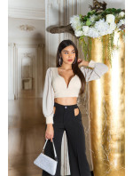 Sexy KouCla crop top s dlouhým rukávem