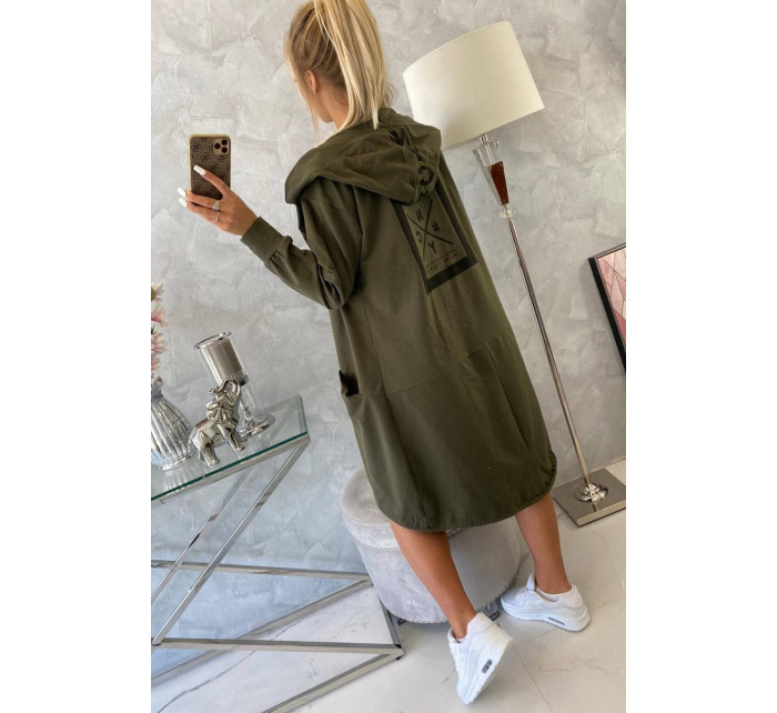 Pelerína s kapucí oversize khaki