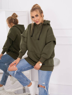 Zateplená halenka s model 18749388 rolákem khaki barvy - K-Fashion