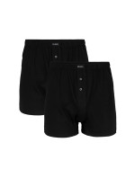 Pánské klasické boxerky ATLANTIC s knoflíčky 2PACK - černé