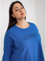 Tmavě modrá asymetrická plus size tunika