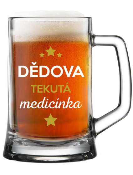 DĚDOVA TEKUTÁ MEDICÍNKA - pivní sklenice 0,5 l