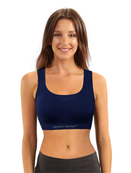 Dámský model 18332075 sportovní top Navy Blue - Sesto Senso