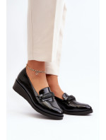 Dámské lakované boty Loafers Black Polike