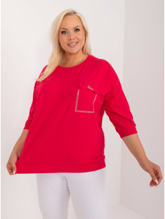 Červená halenka plus size oversize střihu