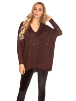 Trendy svetr KouCla V-Cut Oversize Glitter