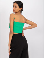 Tmavě zelený pruhovaný crop top Aria RUE PARIS