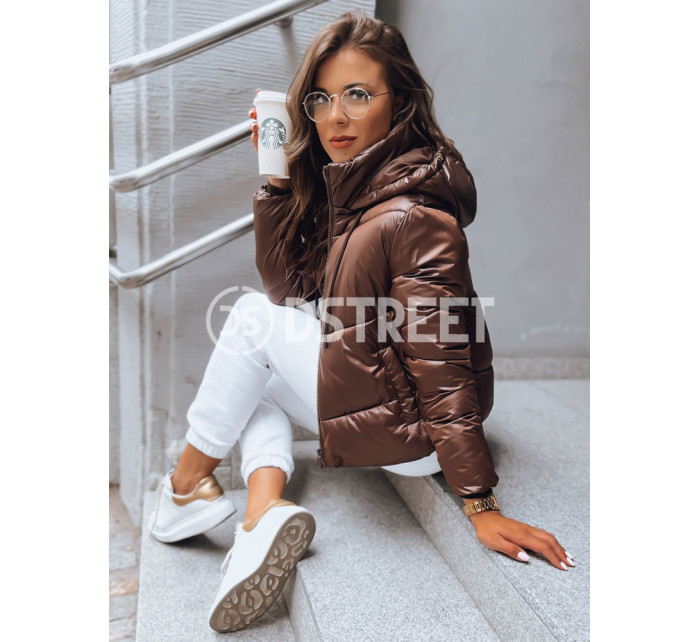 Dámská krátká zimní bunda LOLAROSE coffee Dstreet TY3682