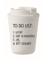 TO DO LIST:  BÝT ÚŽASNÝ - bílý termohrnek 300 ml