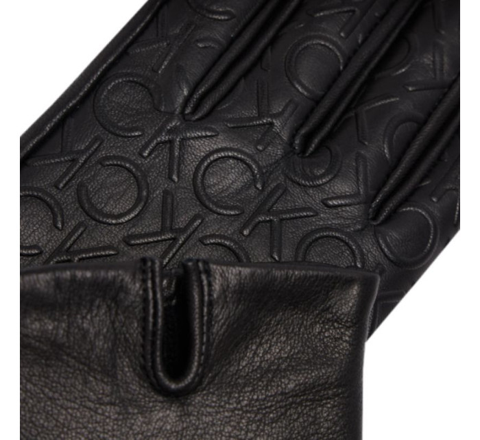 Calvin Klein Re-lock Debossed Leather Gloves W K60K609975 dámské