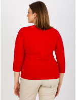 Červené tričko plus velikosti s potiskem a nápisem