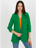 Zelená elegantní bunda s květinou OCH BELLA