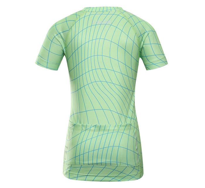 Dětský cyklo dres ALPINE PRO LATTERO neon green gecko varianta pa