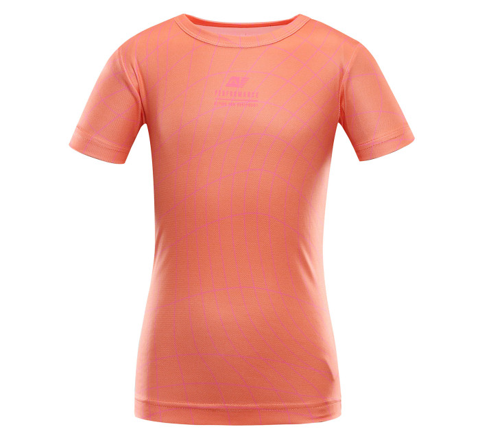 Dětské rychleschnoucí triko ALPINE PRO BASIKO neon shocking orange varianta pa