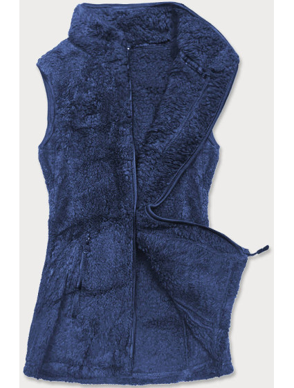 Tmavě modrá dámská plyšová vesta model 17969138 - J.STYLE