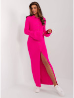 Dámské maxi šaty v růžové barvě se zapínáním na knoflíky model 20137738 - Factory Price