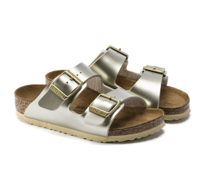 Dívčí žabky Birkenstock Arizona Kids Birko-Flor Electric Metallic Gold narrow (1014841)