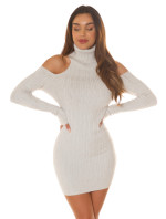 Sexy Turtleneck Knit Dress with Cut model 19635537 - Style fashion